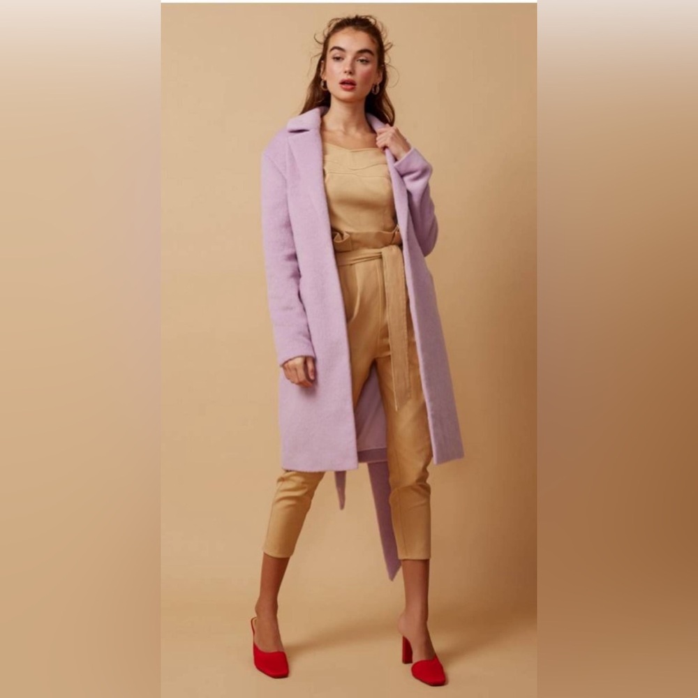 Finders Keepers Gravity Wool Woolen Coat S Lilac - Picture 2 of 11